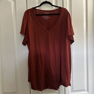 Torrid Women's Short Sleeve V-Neck Top - Rust